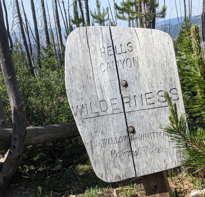 Hells Canyon Wilderness sign