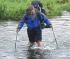 hiking sandal crossing stream